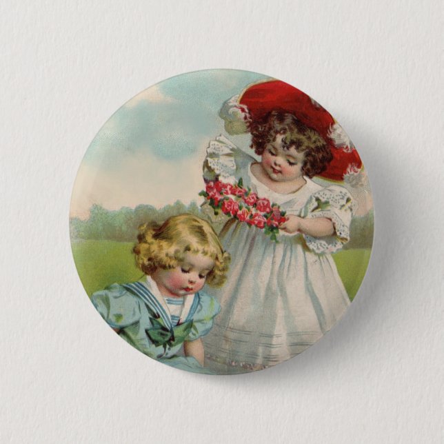 Victorian Children 6 Cm Round Badge (Front)