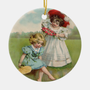 Victorian Children Ceramic Ornament