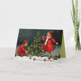 Victorian Children Christmas Card