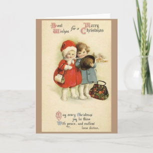 Victorian Children Christmas Greeting Card