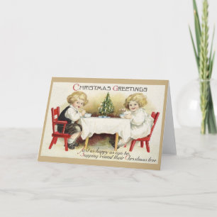 Victorian Children Christmas Greeting Card