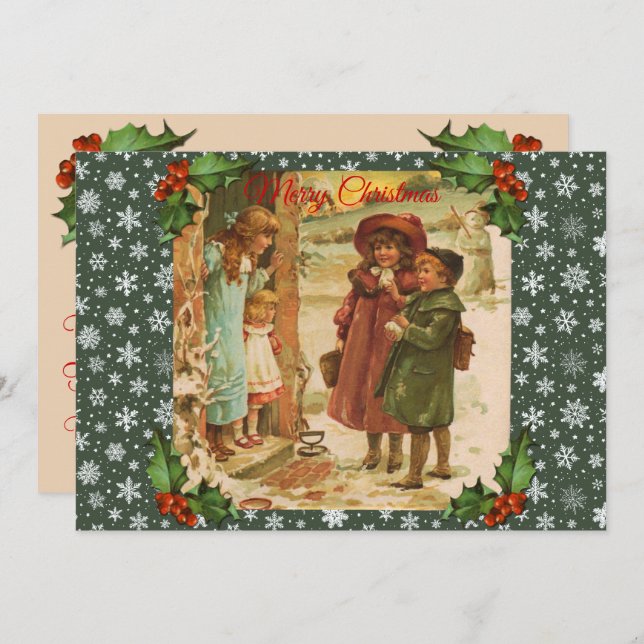 Victorian Children Christmas Party Invitation (Front/Back)