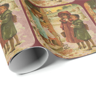 Victorian Children Christmas Wrapping Paper
