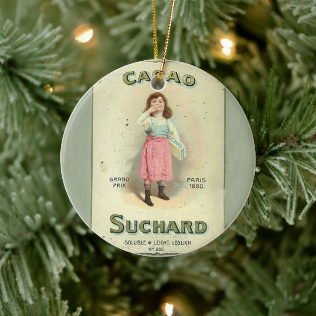 Victorian Chocolate Kiss Girl Sugar Ceramic Ornament (Tree)