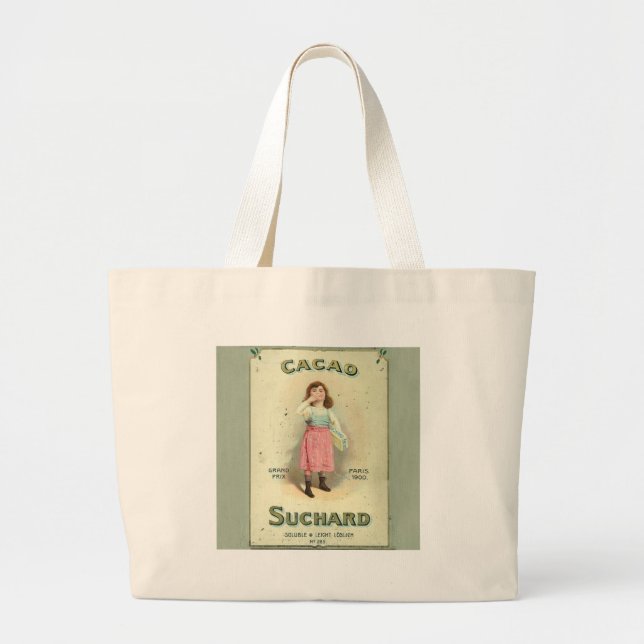 Victorian Chocolate Kiss Girl Sugar Large Tote Bag (Front)