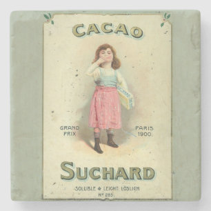 Victorian Chocolate Kiss Girl Sugar Stone Coaster
