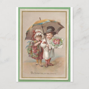 Victorian Christams Greeting Card 1885