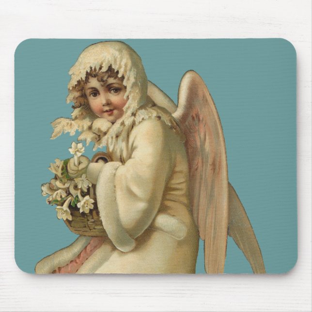 Victorian Christmas Angel Girl Mouse Pad (Front)