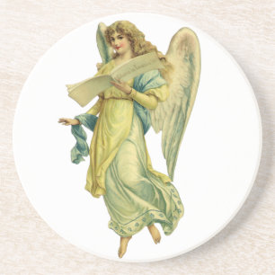 Victorian Christmas Angel, Gloria in Excelsis Deo Coaster