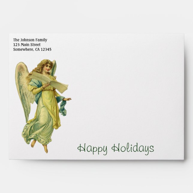 Victorian Christmas Angel, Gloria in Excelsis Deo Envelope (Front)
