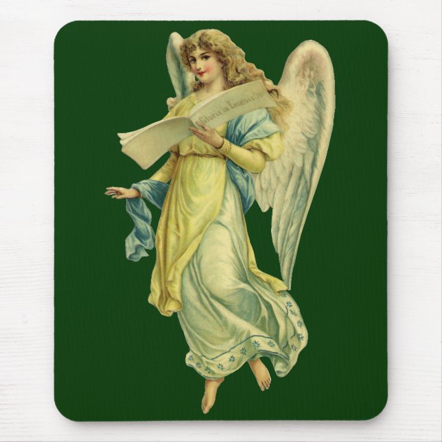 Victorian Christmas Angel, Gloria in Excelsis Deo Mouse Pad (Front)