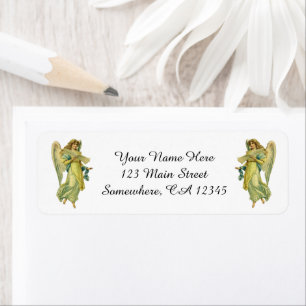 Victorian Christmas Angel, Gloria in Excelsis Deo Return Address Label