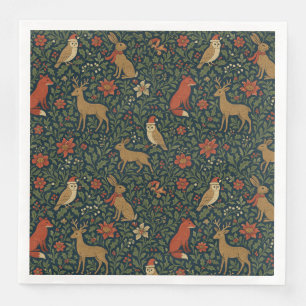 Victorian Christmas Animal & Botanical  Napkin