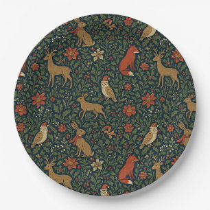 Victorian Christmas Animal & Botanical  Paper Plate
