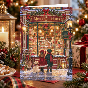 Victorian Christmas Bakery Nostalgic Christmas Holiday Card