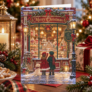 Victorian Christmas Bakery Nostalgic Christmas Holiday Card