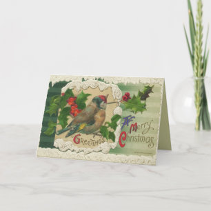 Victorian Christmas Bird Card