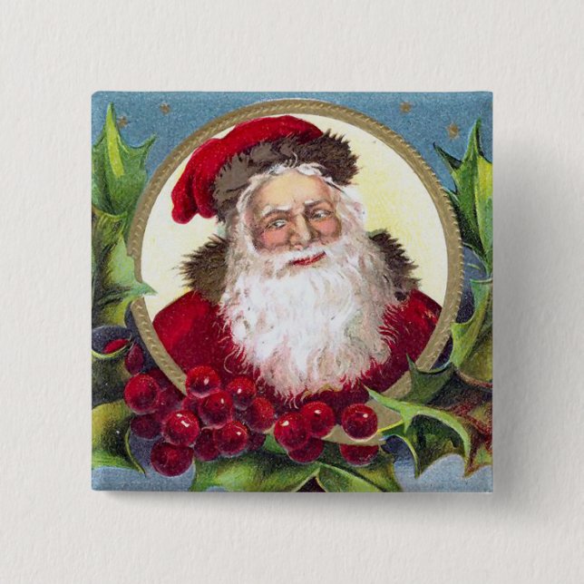 Victorian Christmas Button Pin (Front)