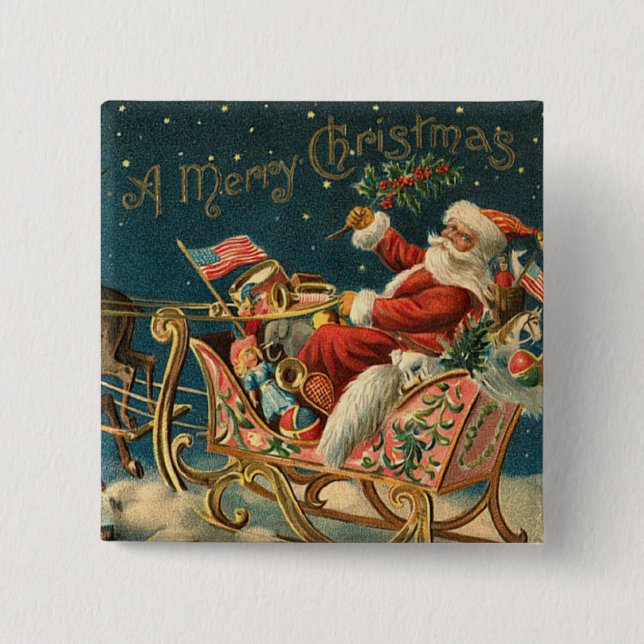 Victorian Christmas Button Pin (Front)