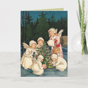 Victorian Christmas Card - Little Angels