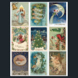 Victorian Christmas Cards<br><div class="desc">Victorian Christmas Postcard images clipart sheet.  
They each measure 2.5 x 3.5 inches
Great for card making,  junk journals,  paper crafts,  scrapbooks,  etc.</div>