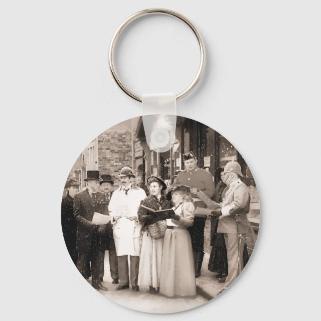 VICTORIAN CHRISTMAS CAROL SINGERS KEY RING (Front)