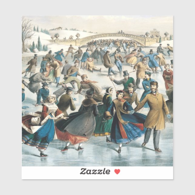 Victorian Christmas Central Park Currier & Ives (Sheet)