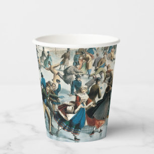 Victorian Christmas Central Park Currier & Ives Paper Cups