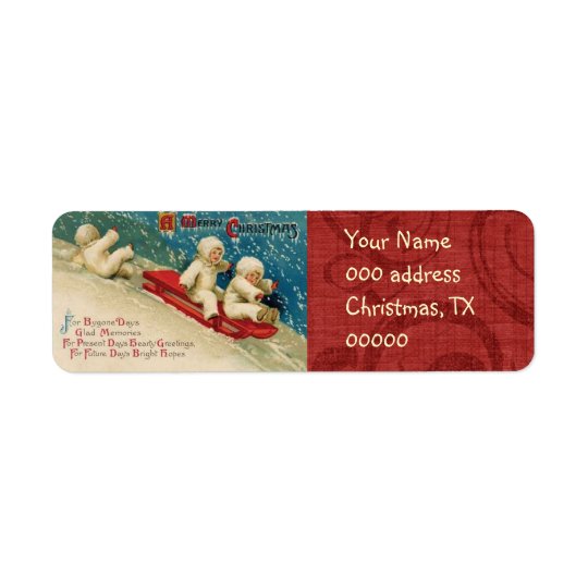 Victorian Christmas Children Return Address Labels