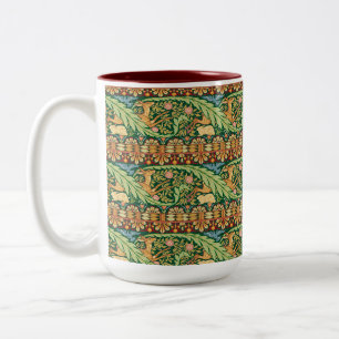 Victorian Christmas Deer and Rabbit - Walter Crane Two-Tone Coffee Mug