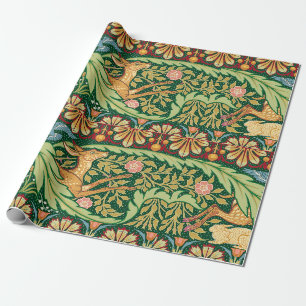 Victorian Christmas Deer and Rabbit - Walter Crane Wrapping Paper