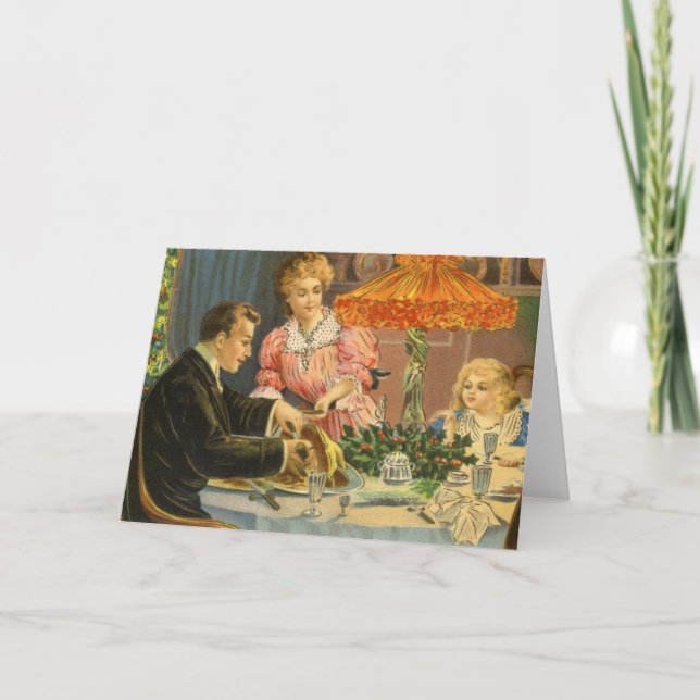 Victorian Christmas Dinner Greeting Card (Front)