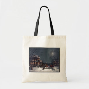 Victorian Christmas Eve Party Winter Carriage Tote Bag