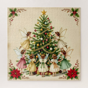 Victorian Christmas Fairy Gathering Jigsaw Puzzle