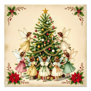 Victorian Christmas Fairy Gathering Photo Print