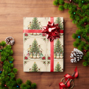 Victorian Christmas Fairy Gathering Wrapping Paper