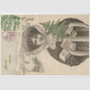 Victorian Christmas Furniture Decoupage Tissue Tissue Paper