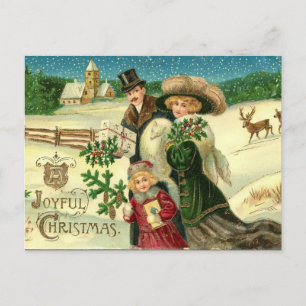Victorian Christmas Greeting Holiday Postcard