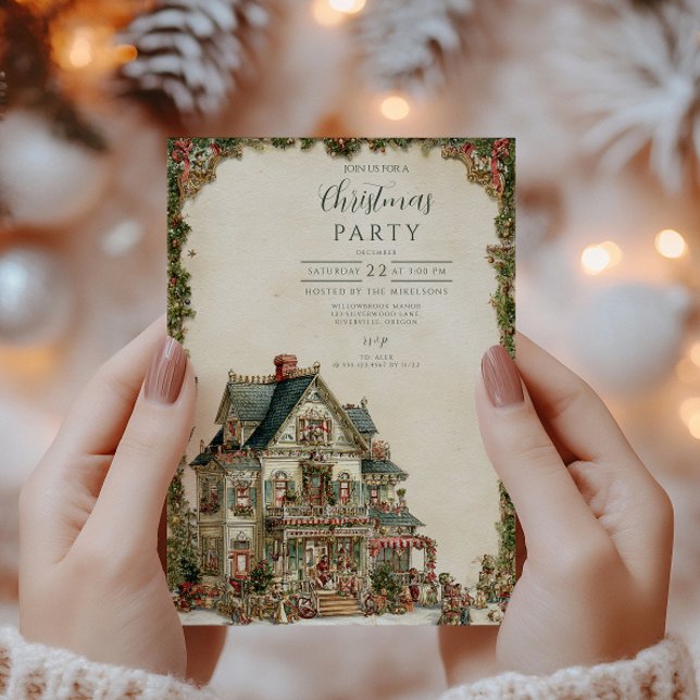 Victorian Christmas House Invitation (Creator Uploaded)