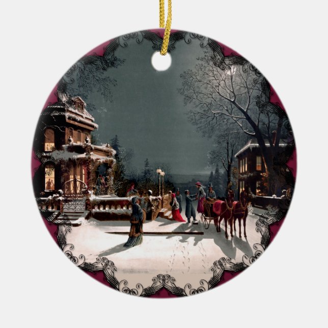 Victorian Christmas Party Ornament (Front)