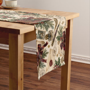 Victorian Christmas Post Office Short Table Runner