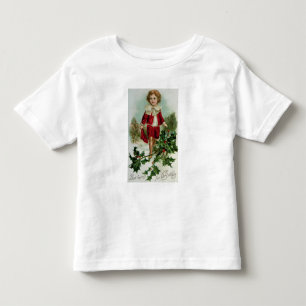 Victorian Christmas postcard depicting a boy Toddler T-Shirt
