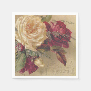 Victorian Christmas Roses Napkin