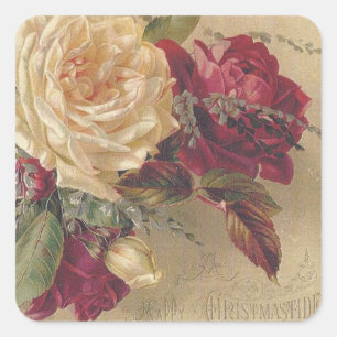 Victorian Christmas Roses Sticker