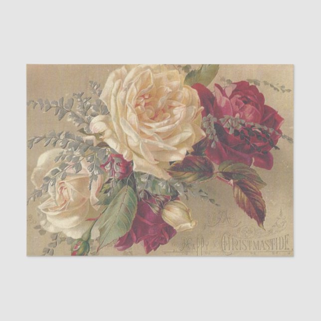Victorian Christmas Roses  Tissue Paper (Front)