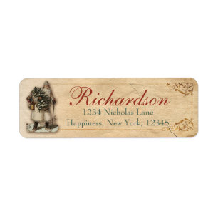 Victorian Christmas Santa Claus Saint Nicholas Return Address Label