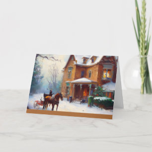 Victorian Christmas Scene Holiday Card