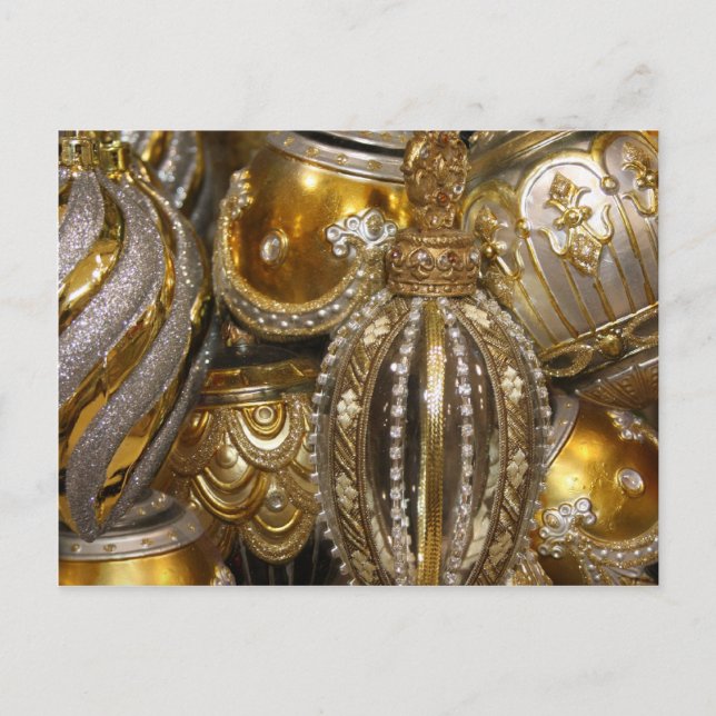 Victorian Christmas Tree Decorations Holiday Postcard (Front)