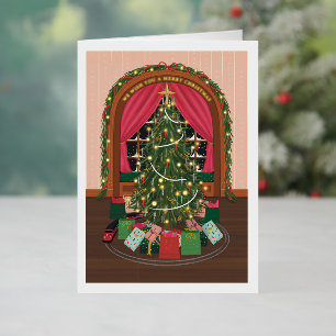 Victorian Christmas Tree Foil Holiday Card