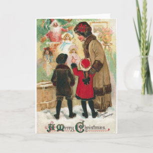 Victorian Christmas Window Shopping Card